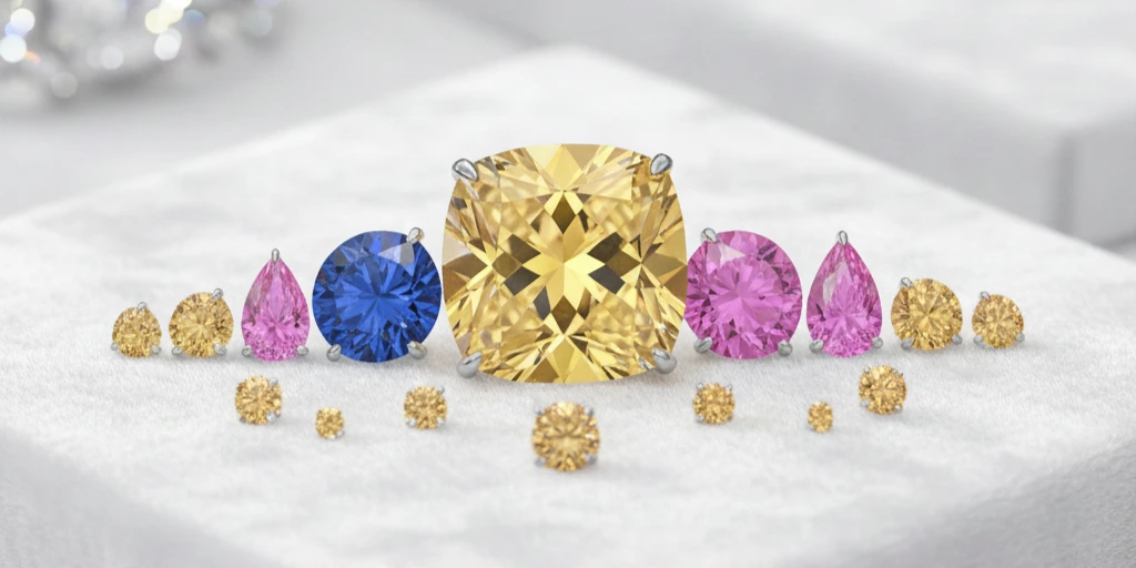 Loose fancy canary yellow moissanite gemstone for customized diamond alternative wholesale