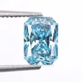 Fancy blue lab grown diamonds in radiant cut suitable for manufacturing and export inquiries