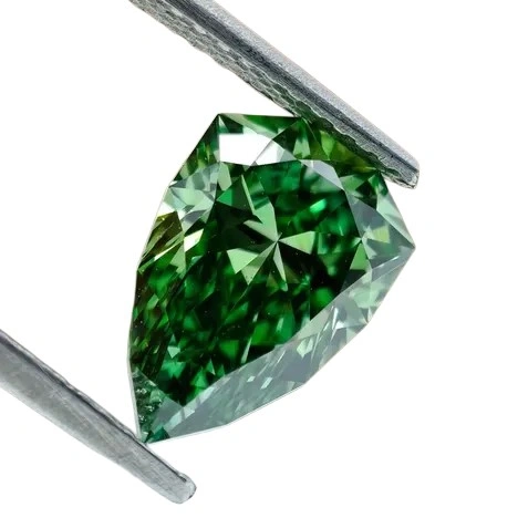 Fancy green antique cut lab grown diamond with vintage faceting style, displayed for diamond retailers seeking heritage-inspired stones