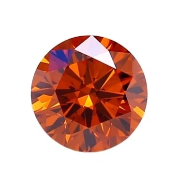 Fancy orange round lab grown diamond showcasing advanced diamond growth technology