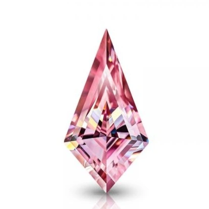 Kite fancy pink lab grown diamond showcasing uniform facets and soft blush brilliance