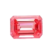 Fancy pink lab-grown diamond loose stone with vivid blush hue, precision cut, and brilliant light reflection on white background